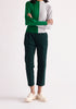 Paisie Pleated Corduroy Trousers in Dark Green